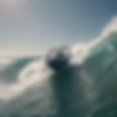 Dynamic surf boat in action on the waves