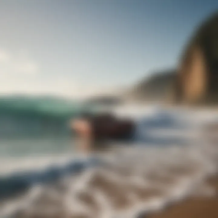 Group of surfers preparing to ride behind a surf boat