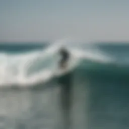 Surfer riding waves in Morocco