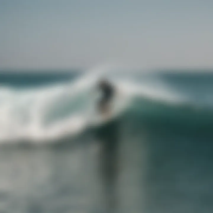 Surfer riding waves in Morocco