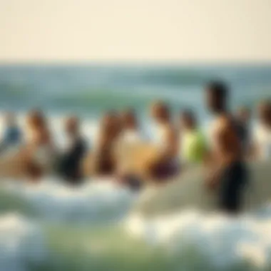Surfing Community Spirit Group of surfers engaging in community event