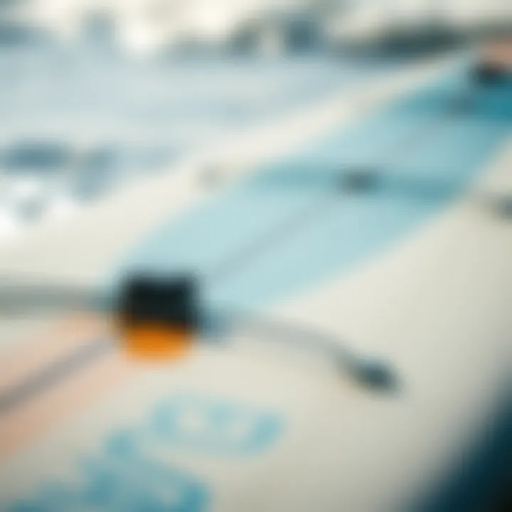 Innovative Surfboard Design Close-up of a surfboard showcasing technology