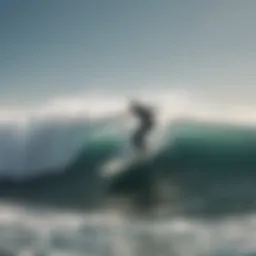 An air surfboard gliding over ocean waves