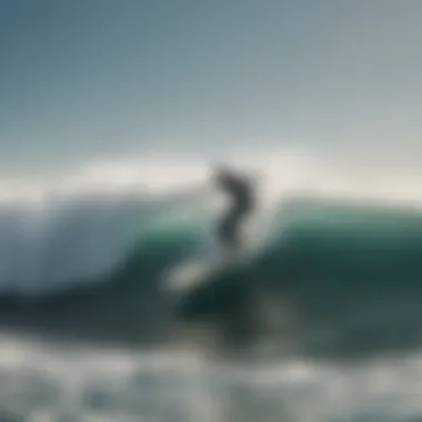 An air surfboard gliding over ocean waves