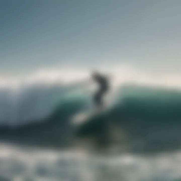 An air surfboard gliding over ocean waves