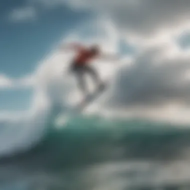 A surfer enjoying the maneuverability of an air surfboard