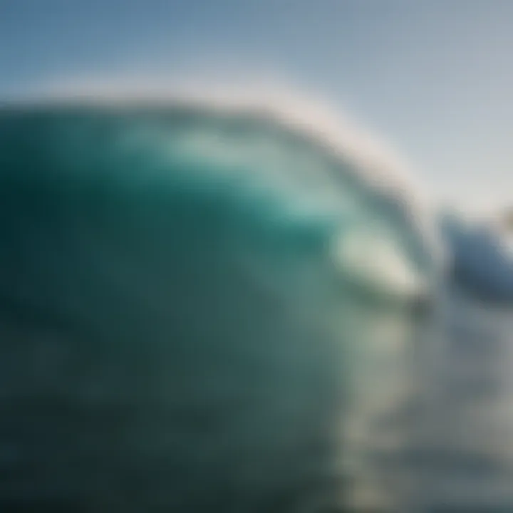 Detailed view of the ocean's surface and waves