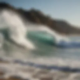 Powerful waves crashing against Malibu's shoreline