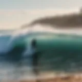 Waves crashing on a beach during winter