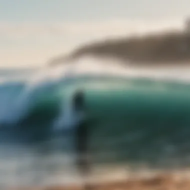 Waves crashing on a beach during winter