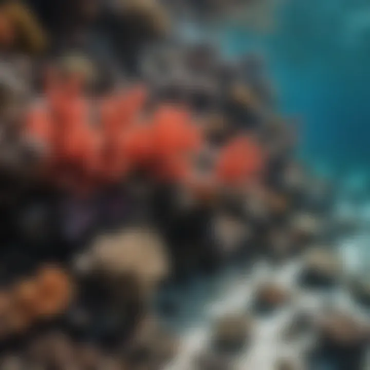 Vibrant coral reef affected by pollution