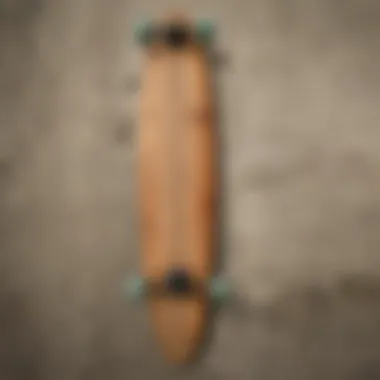 A well-maintained longboard deck with personalized graphics