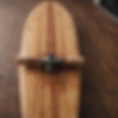 A beautifully crafted longboard deck showcasing unique design patterns