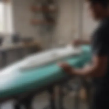 Advanced surfboard shaping machine in action