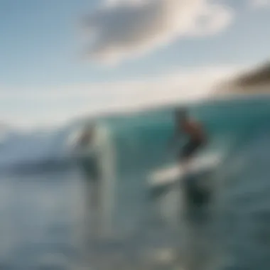 Surfers riding the iconic North Shore swells