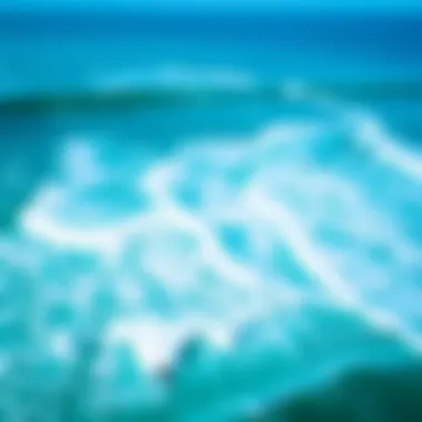 Aerial view showcasing the vast Pacific Ocean and its vibrant blue waters.