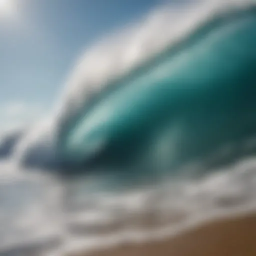 Stunning view of Pipeline wave crashing on the shore