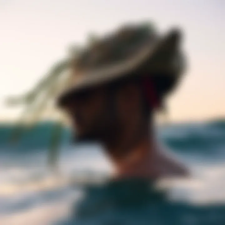 Surfer Embracing Freedom with Surf Naked Hat A surfer enjoying the water with a surf naked hat, embodying freedom and self-expression