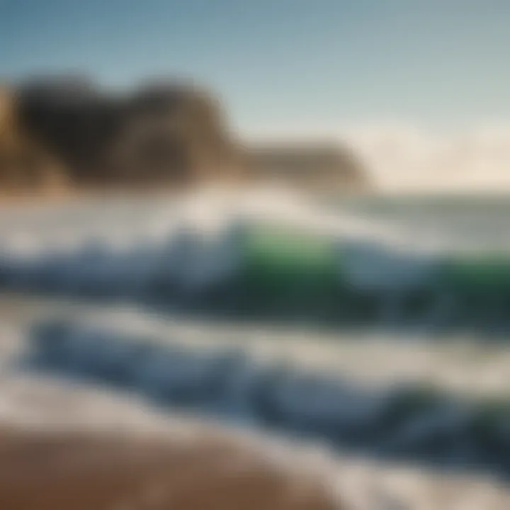 A breathtaking view of the Atlantic waves crashing against the cliffs of Lisbon's coastline