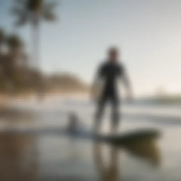 Surf instructor teaching beginners at Mission Beach