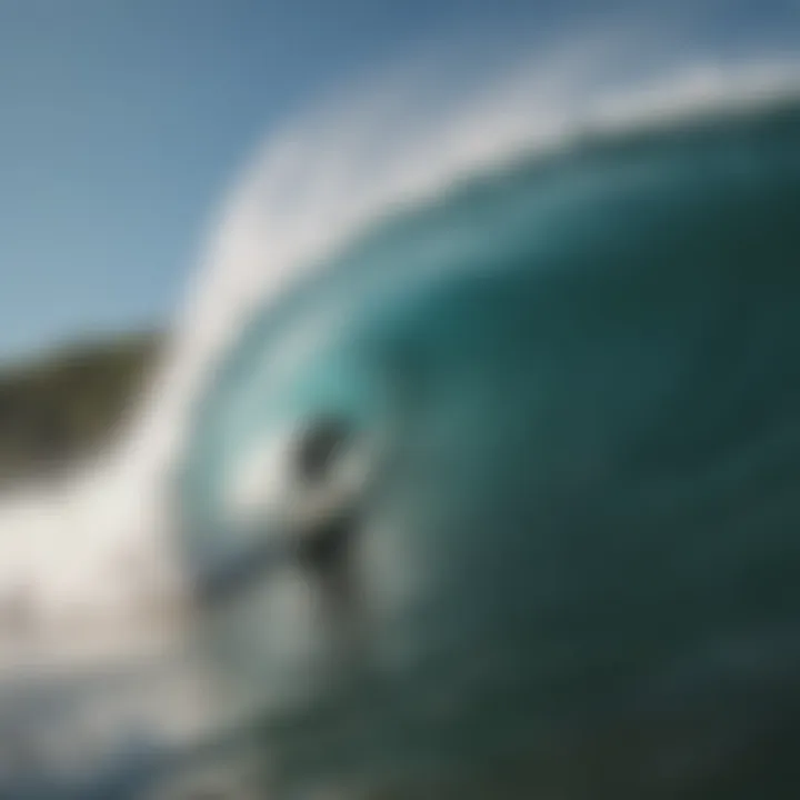 Surfer riding a wave on a pristine Nicaraguan beach