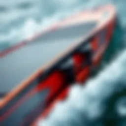 A close-up of a universal wakeboard showcasing its innovative design and materials.