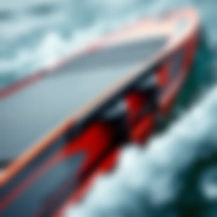 A close-up of a universal wakeboard showcasing its innovative design and materials.