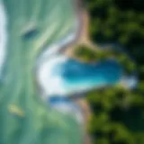 Aerial view of the Waco Surf Pool showcasing its unique wave generation technology amidst lush green surroundings.