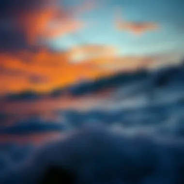 Nature's Artistry at Dusk A vibrant sunset over the ocean waves, capturing the essence of nature's artistry.