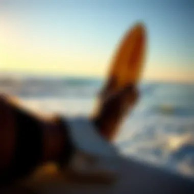 Artistic representation of finger surfboards celebrating surf culture