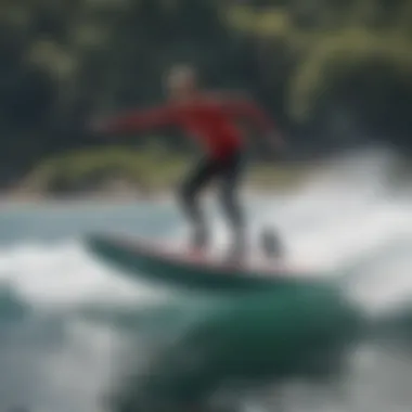 A motorized hydrofoil surfboard gliding effortlessly above the water, illustrating its performance capabilities.