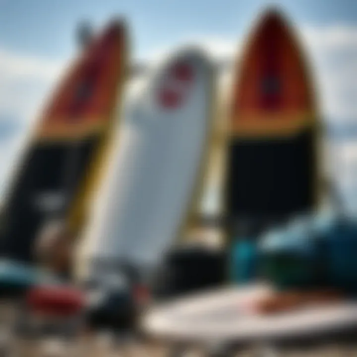 Essential Surf Gear for Outdoor Adventure High-quality surf gear arranged for an outdoor adventure