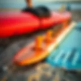 Innovative surfboard accessories displayed on a sandy beach