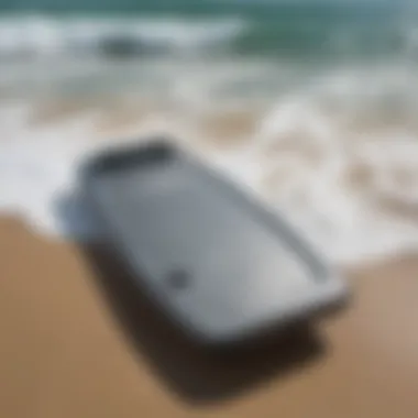 Innovative Design of Twin Boogie Board A close-up view of a twin boogie board showcasing its innovative design features.