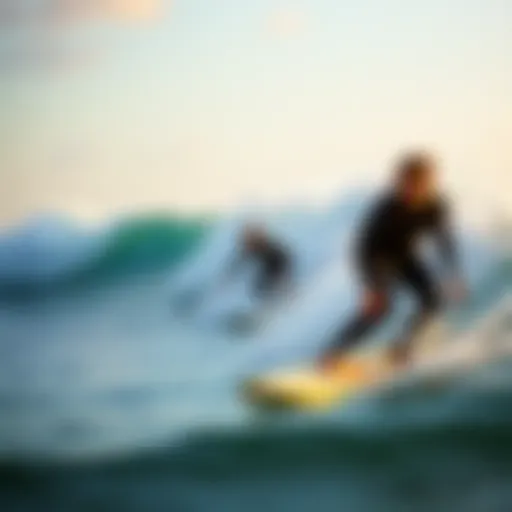 Surfboarders riding waves at Waco Surf Resort
