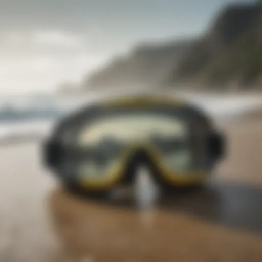 A surf goggle with a clear view in a misty environment