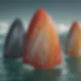 A close-up view of various FCS fin types showcasing their unique shapes and designs.