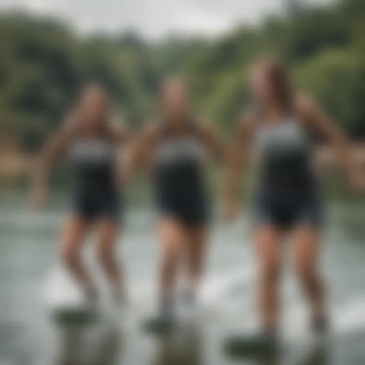 Group of female wakeboarders showcasing camaraderie on the water