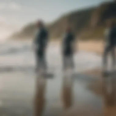 Group of enthusiasts discussing the future trends in foil surfing.