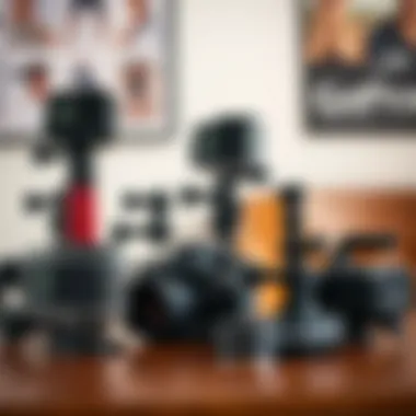 Collection of GoPro Head Mount Styles A set of various GoPro head mounts displayed on a table, highlighting different styles and designs