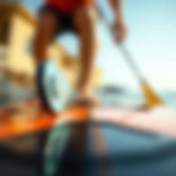 Close-up view of high-performance materials used in paddle boards