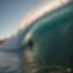 A breathtaking wave captured at dawn, showcasing intricate details of water movement