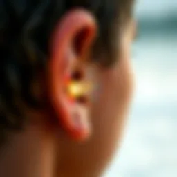 Illustration showing the anatomy of the ear and how water can become trapped
