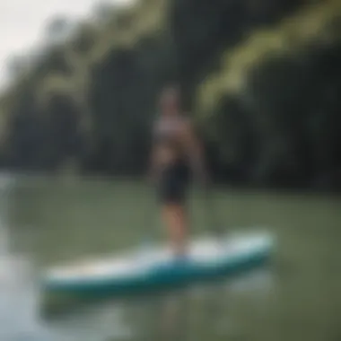 Inflatable paddleboard being easily transported