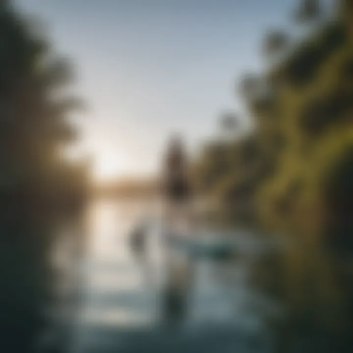 User enjoying the paddleboarding experience on a sunny day