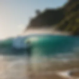 A picturesque surf camp setting with vibrant waves