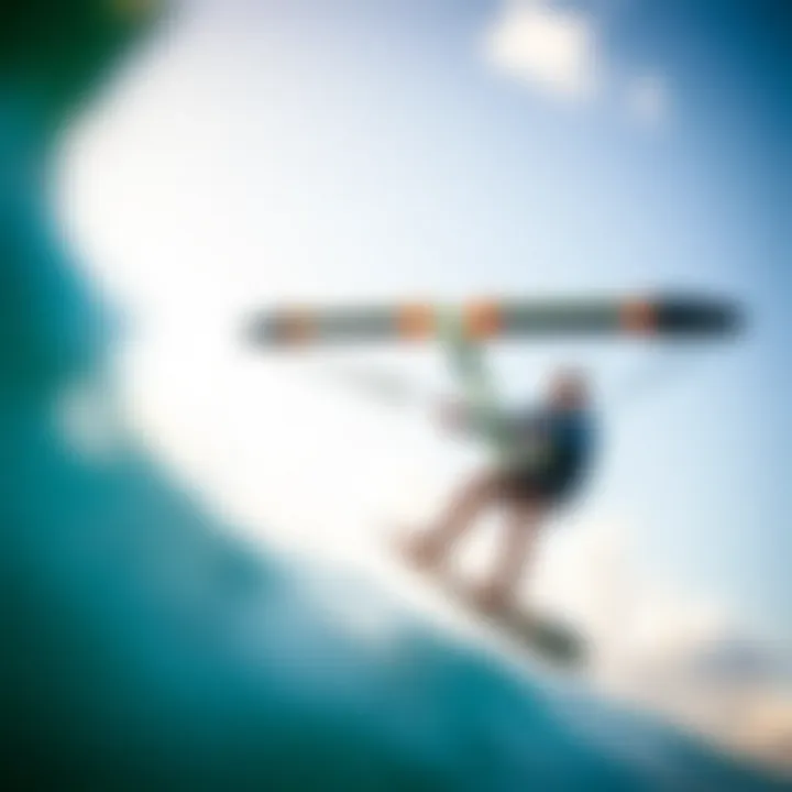 Close-up of hydrofoil technology used in kite foiling
