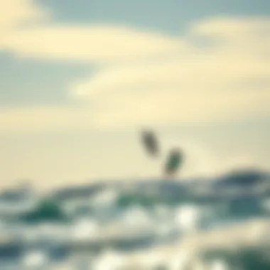 Kite foilers soaring above the ocean surface