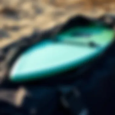 Detailed view of a high-quality kite surfboard bag showcasing its padding and materials.
