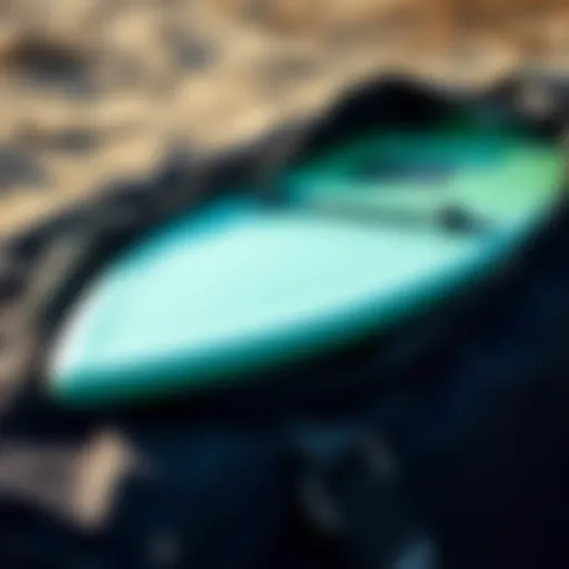 Detailed view of a high-quality kite surfboard bag showcasing its padding and materials.